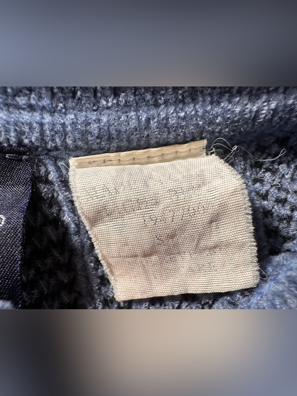 Vintage Rugby Polo Boxy Sweater Large Geometric 3D Knit 1990s Navy Retro Y2K - Picture 6 of 14